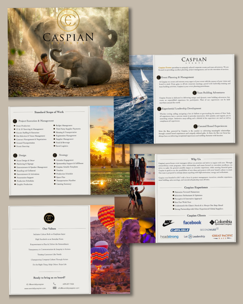 Caspian Events Pitch Deck Slides Preview