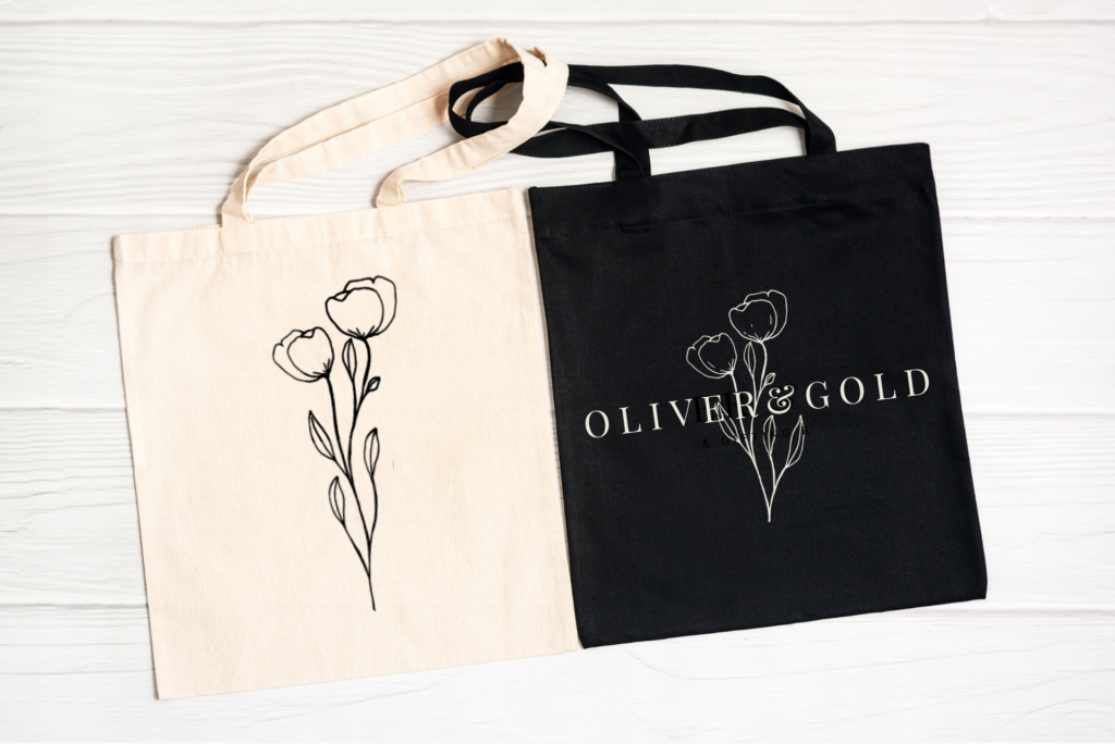 Work sample - marketing materials, boutique shopping bag design
